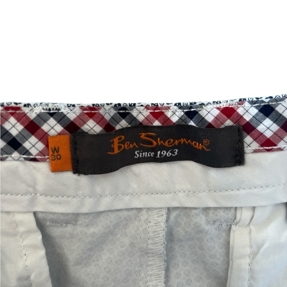 Ben Sherman Men’s 10” Cotton Shorts Navy & White Print Size 30 - Picture 7 of 7